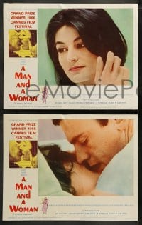 1k207 MAN & A WOMAN 8 LCs 1968 Claude Lelouch's Un homme et une femme, Anouk Aimee, Trintignant