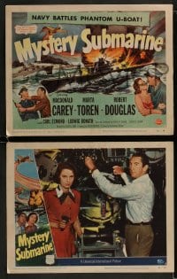 1k231 MYSTERY SUBMARINE 8 LCs 1951 Macdonald Carey, Marta Toren, cool U-boat images and tc art!