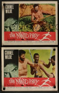 1k232 NAKED PREY 8 LCs 1965 Cornel Wilde stripped and weaponless in Africa running from killers!