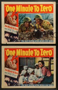 1k423 ONE MINUTE TO ZERO 7 LCs 1952 soldier Robert Mitchum, pretty Ann Blyth, Howard Hughes!