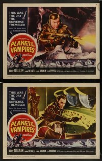 1k647 PLANET OF THE VAMPIRES 4 LCs 1965 Mario Bava, beings of the future, Reynold Brown border art!