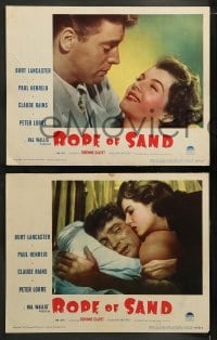 1k430 ROPE OF SAND 7 LCs 1949 Burt Lancaster, Paul Henreid, sexy Corinne Calvet, Rains, Lorre!