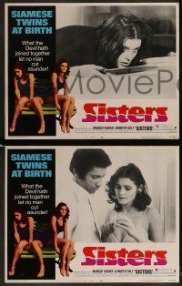 1k309 SISTERS 8 LCs 1973 Brian De Palma, Margot Kidder is a set of conjoined twins!