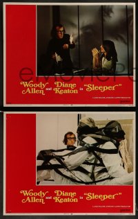 1k311 SLEEPER 8 LCs 1974 Woody Allen, Diane Keaton, wacky futuristic sci-fi comedy!