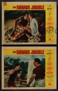 1k661 SQUARE JUNGLE 4 LCs 1956 boxing Tony Curtis fighting in the ring and w/ Pat Crowley!