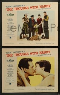 1k352 TROUBLE WITH HARRY 8 LCs 1955 Alfred Hitchcock, Edmund Gwenn, Forsythe, Shirley MacLaine!
