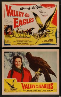1k355 VALLEY OF THE EAGLES 8 LCs 1952 in mortal combat with savage wolves, English Arctic thriller!