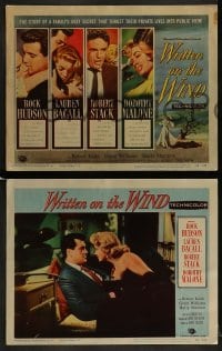 1k374 WRITTEN ON THE WIND 8 LCs 1956 sexy Lauren Bacall, Rock Hudson & Robert Stack, Dorothy Malone!