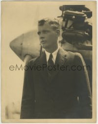 1m535 CHARLES LINDBERGH deluxe 11x14 still 1920s famous aviator standing by The Spirit of St. Louis!