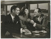 1m573 HUCKSTERS deluxe 10x13 still 1947 Ava Gardner, Clark Gable & Edward Arnold w/ playing cards!