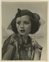1m640 RAQUEL TORRES deluxe 11x14 still 1930s close up in wild outfit & veiled hat by Russell Ball!