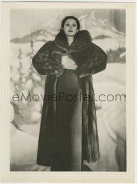 1m638 RAQUEL TORRES deluxe 10.5x14 still 1930s standing in full-length fur coat by Shalitt!