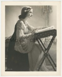 1m651 ROMEO & JULIET deluxe 11x14 still 1936 lovely Norma Shearer in elaborate costume at desk!