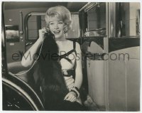 1m696 YELLOW ROLLS-ROYCE deluxe 10.75x13.5 still 1965 sexy Shirley MacLaine with early car phone!