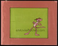 1m060 PINK PANTHER matted animation cel 1970s great cartoon image of him leaning back!