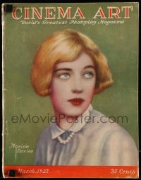 1m376 CINEMA ART magazine March 1927 great head & shoulders portrait of Marion Davies!