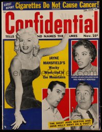 1m380 CONFIDENTIAL magazine November 1957 Jayne Mansfield, Joan Collins, John Huston & Gene Kelly!
