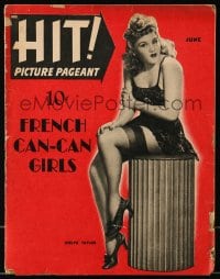 1m395 HIT magazine June 1942 cover portrait of sexy French Can-Can Girl, Picture Pageant!