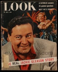 1m413 LOOK magazine June 1, 1954 The Real Jackie Gleason Story, cover portrait by Arthur Rothstein!