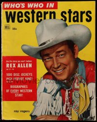 1m476 ROY ROGERS magazine 1953 great color portrait on the cover of Who's Who in Western Stars!