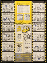 1m083 INDEPENDENT FILM JOURNAL 18x24 booking calendar 1974 advertising sexploitation movies!