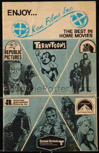 1m049 KEN FILMS INC. 6x9 film catalog 1970s Terrytoons, Planet of the Apes, the best in home movies!