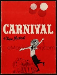 1m275 CARNIVAL stage play souvenir program book 1961 Anna Maria Alberghetti, Broadway show!