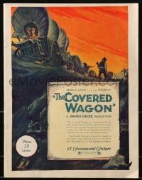 1m281 COVERED WAGON souvenir program book 1923 great Hibbiker art of pioneers on The Oregon Trail!