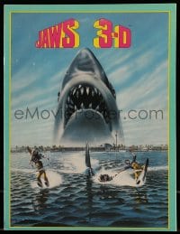 1m314 JAWS 3-D souvenir program book 1983 Gary Meyer shark artwork, the third dimension is terror!