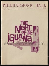 1m330 NIGHT OF THE IGUANA souvenir program book 1964 from New York premiere at Philharmonic Hall!
