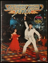 1m343 SATURDAY NIGHT FEVER souvenir program book 1977 disco dancer John Travolta, includes record!
