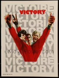 1m368 VICTORY souvenir program book 1981 John Huston, Jarvis art of Stallone, Caine & Pele, soccer!