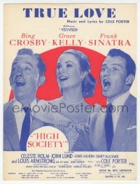 1m187 HIGH SOCIETY sheet music 1956 Sinatra, Bing Crosby, Grace Kelly, Cole Poter's True Love!