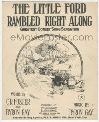 1m189 LITTLE FORD RAMBLED RIGHT ALONG sheet music 1914 Greatest Comedy Song Sensation, Wagner art!