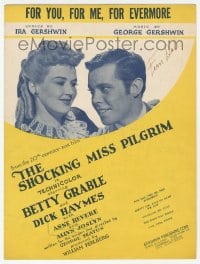 1m198 SHOCKING MISS PILGRIM sheet music 1946 Betty Grable, For You, For Me, For Evermore!