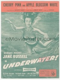 1m206 UNDERWATER sheet music 1955 sexy diver Jane Russell, Cherry Pink & Apple Blossom White!