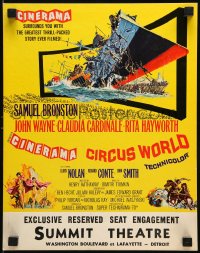 1m056 CIRCUS WORLD Cinerama standee 1965 different Cinerama art of ship coming out of movie screen!
