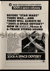 1m031 2001: A SPACE ODYSSEY Cinerama pressbook supplement R1977 Kubrick's classic is like Star Wars!