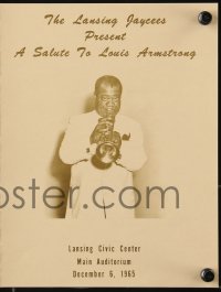 1m160 LOUIS ARMSTRONG 4-page program 1965 a salute to the legendary Satchmo in Lansing, Michigan!