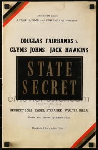 1p028 STATE SECRET English pressbook 1950 Douglas Fairbanks Jr., Glynis Johns, Jack Hawkins, rare!