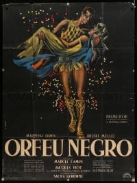 1p498 BLACK ORPHEUS French 1p 1959 Marcel Camus' Orfeu Negro, best art by Georges Allard!