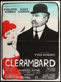 1p527 CLERAMBARD French 1p 1969 great Jean-Denis Malcles art of Philippe Noiret & Dany Carrel!