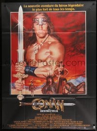 1p530 CONAN THE DESTROYER French 1p 1984 Arnold Schwarzenegger is the most powerful legend of all!