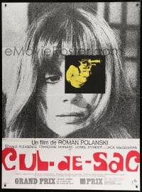 1p536 CUL-DE-SAC style A French 1p 1966 Roman Polanski, super close up of Francoise Dorleac + gun!