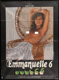 1p572 EMMANUELLE 6 French 1p 1988 Roger Corman, close up of sexy topless Natalie Uher, Kouper art!