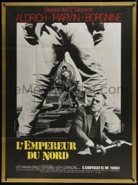 1p573 EMPEROR OF THE NORTH POLE French 1p 1973 Lee Marvin, Ernest Borgnine, different train image!
