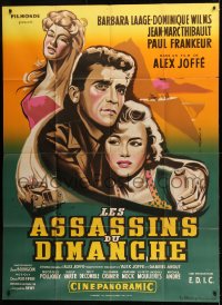 1p578 EVERY SECOND COUNTS French 1p 1957 Les Assassins du dimanche, great Jean Mascii art!