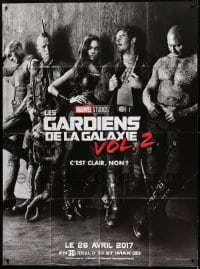 1p629 GUARDIANS OF THE GALAXY VOL. 2 French 1p 2017 great black & white cast portrait!