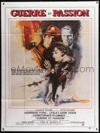 1p632 HANOVER STREET French 1p 1979 art of Harrison Ford & Lesley-Anne Down in World War II!