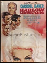 1p633 HARLOW French 1p 1965 different Landi art of Carroll Baker as the Hollywood legend!